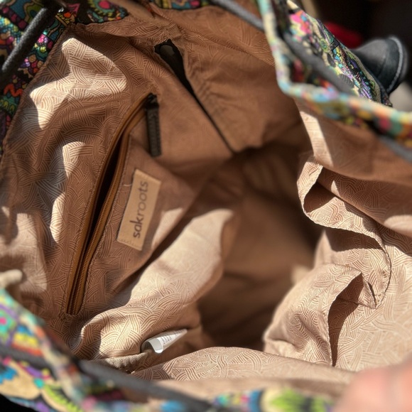 NWOT Sak Roots Canvas Multicolor Patterned Backpack - Picture 7 of 9